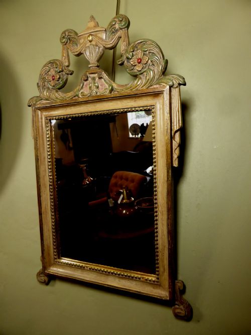 19th C Painted Wall Mirror
