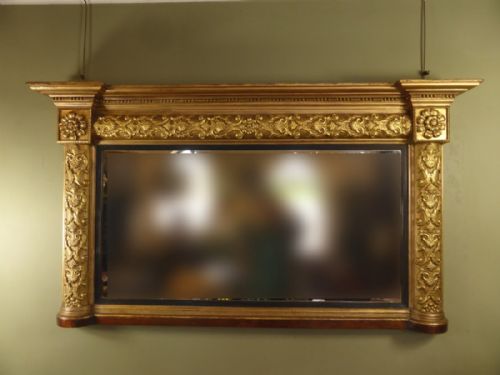 19th C Gilt Overmantle Mirror