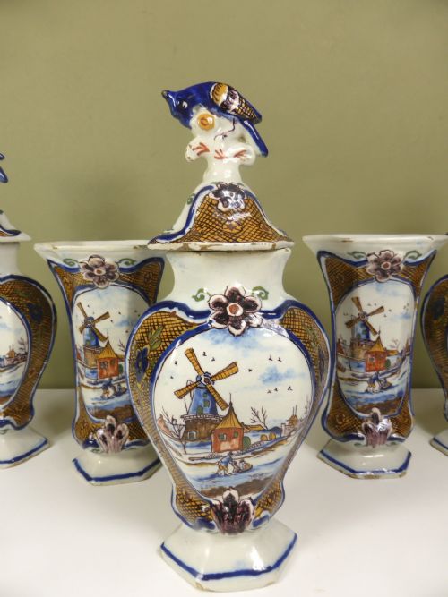 fig 1. 18th C Delft Garniture Set