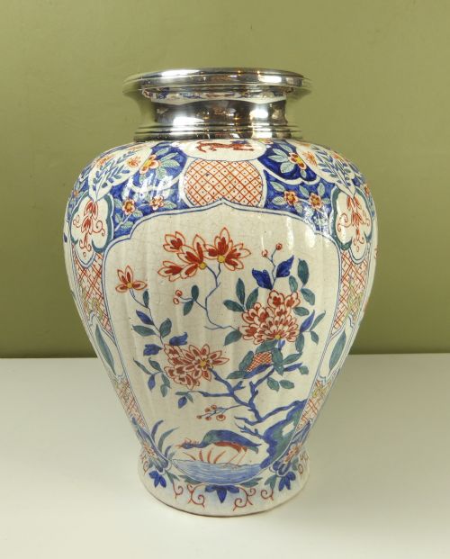 18th C Tin Glazed Vase