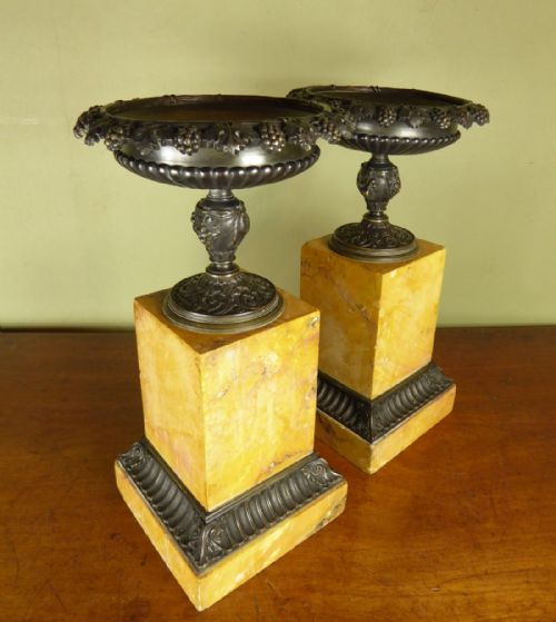 fig 1. PAIR OF REGENCY MARBLE & BRONZE TAZZA