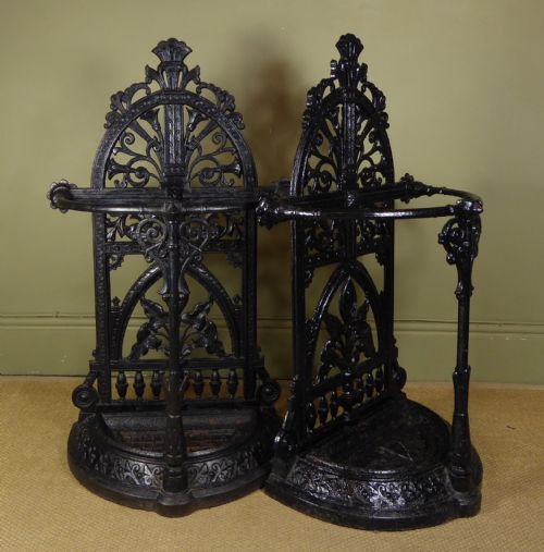 Pair of 19th C Cast Iron Stick Stands