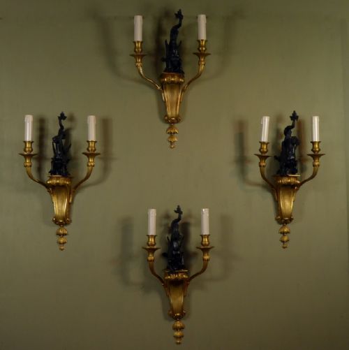 Set of Hippocamp Wall Sconces