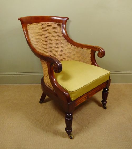 19th C Mahogany Bergere Chair