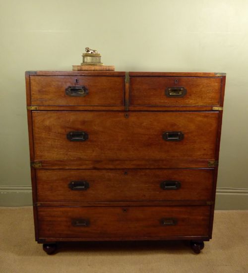 19th C Military Campaign Chest of Drawers