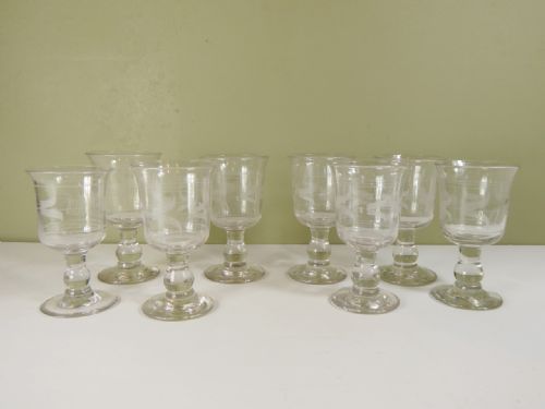 Set of 8 19th C Wine Glasses