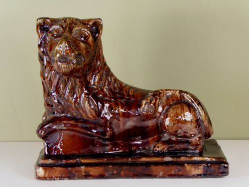 19th C Glazed Lion