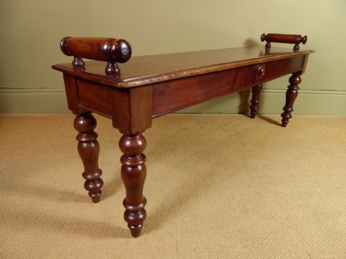 19th C Mahogany Hall Bench