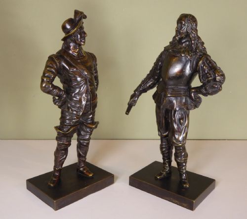 Bronze Figures of Charles I & Cromwell