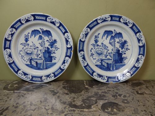 Pair of Large 18th C Plates