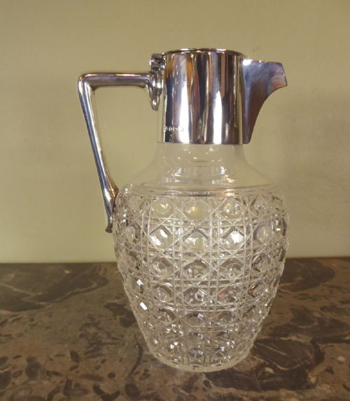 Silver Mounted Cut Glass Claret Jug