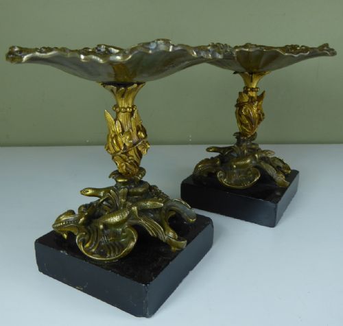Pair of Regency Bronze & Ormolu Tazza