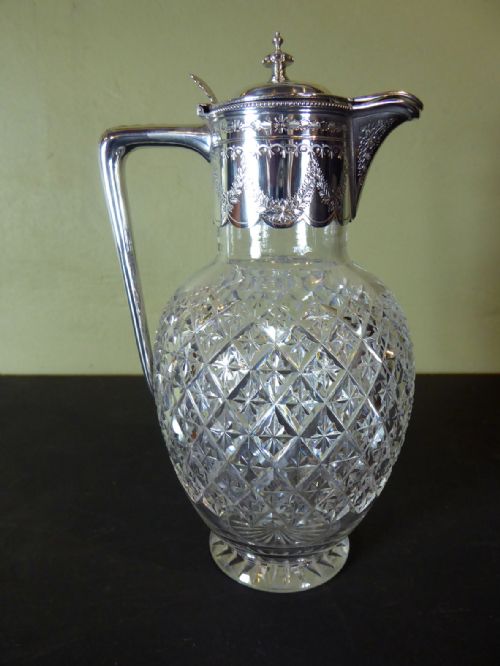 19th C Silver Claret Jug