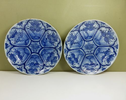 Pair of 18th C Delft Chargers