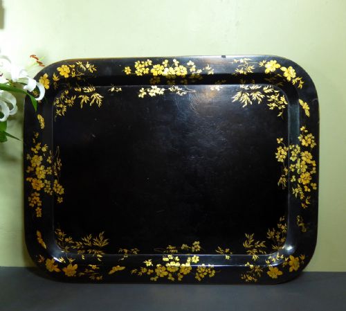 Large 19th C Papier Mache Tray