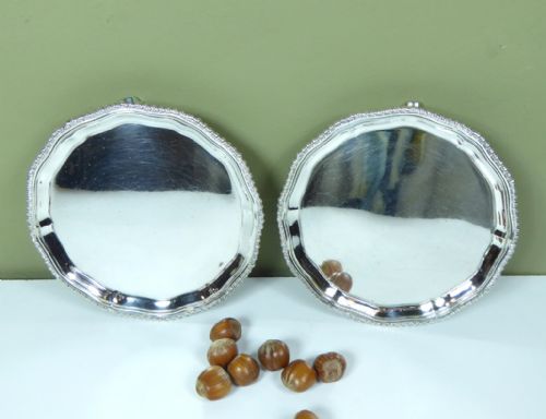 Pair of Silver Salvers, Birmingham 1935