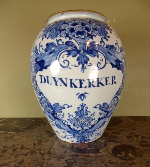 18th C Delft Tobacco Jar