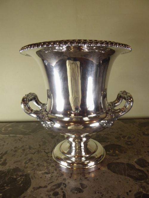 19th C Silver Plated Wine Cooler