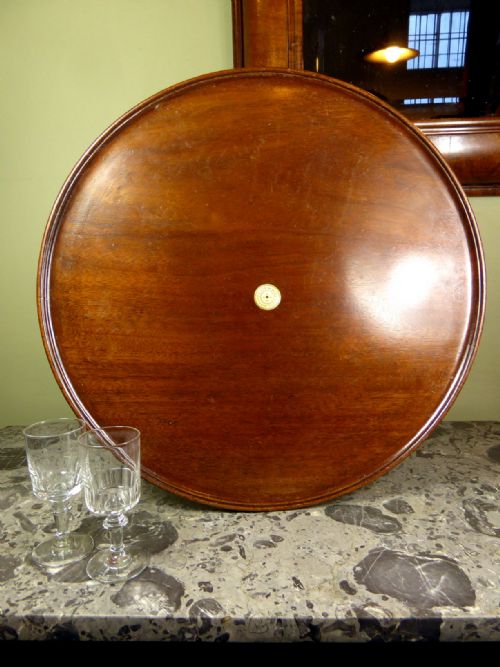 18th C Circular Tray with Valentine Inscription