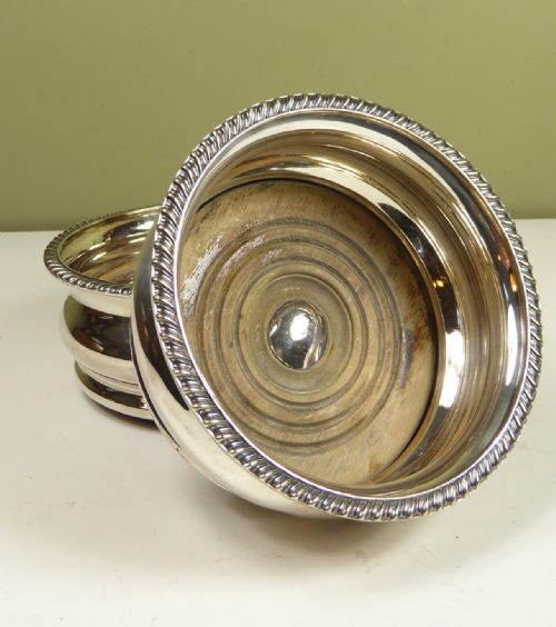 Pair of 19th C Silverplated Coasters