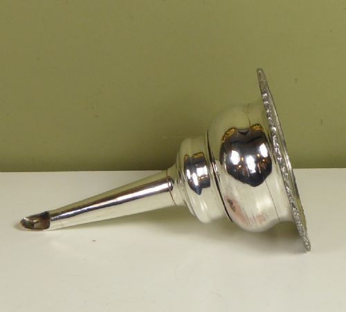 Large 19th C Silver Plated Wine Funnel