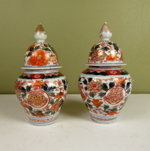Pair of Small 18th C Imari Vases