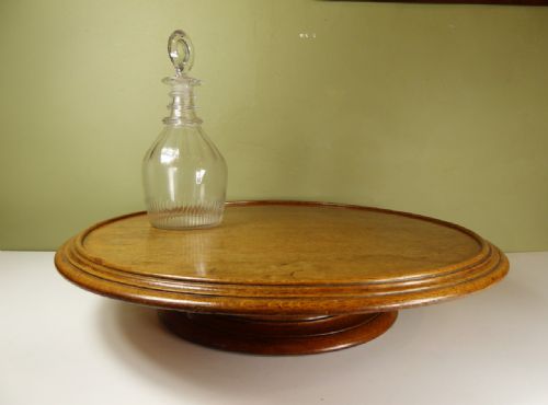 Large 19th C Oak Lazy Susan