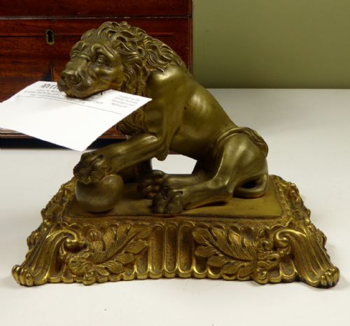 Regency Ormolu Lion Paper Holder