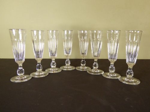 Set of Eight 19th C Champagne Glasses