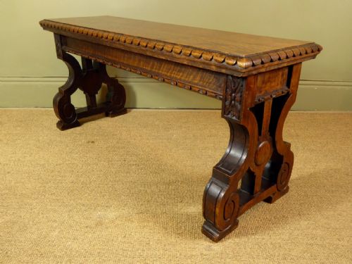 19th C Oak Hall Bench