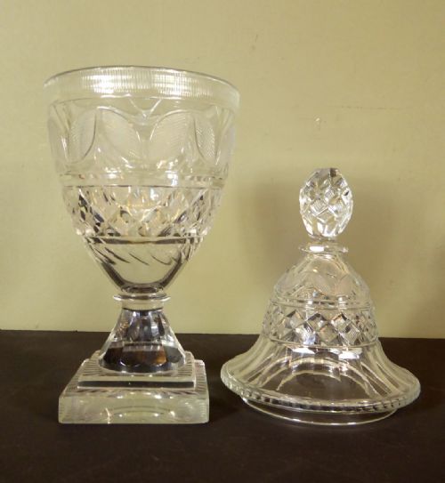 Regency Cut Glass Vase & Cover