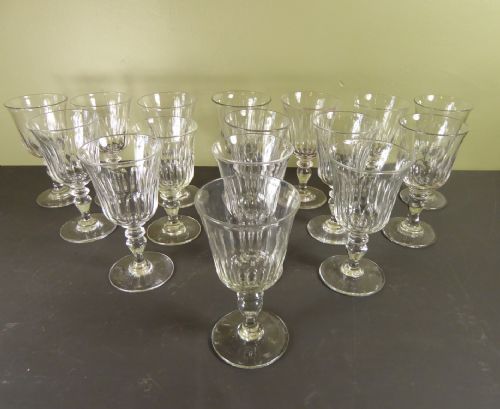 Set of Sixteen 19th C Wine Glasses