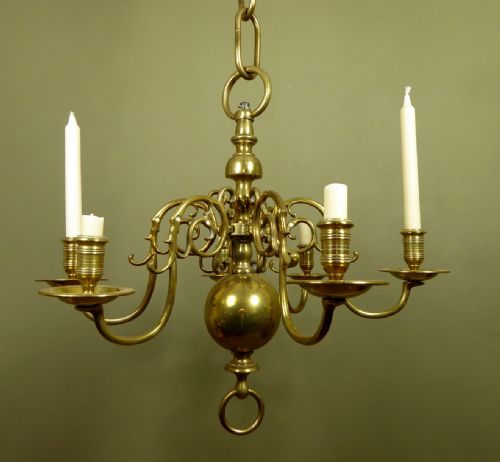 19th C Brass Hanging Light