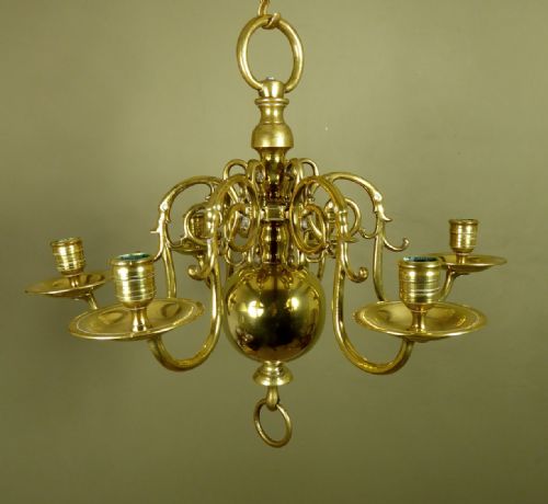 19th C Brass Hanging Light