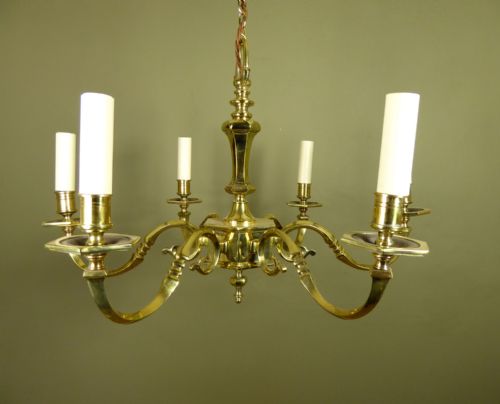 19th C Brass Centre Light