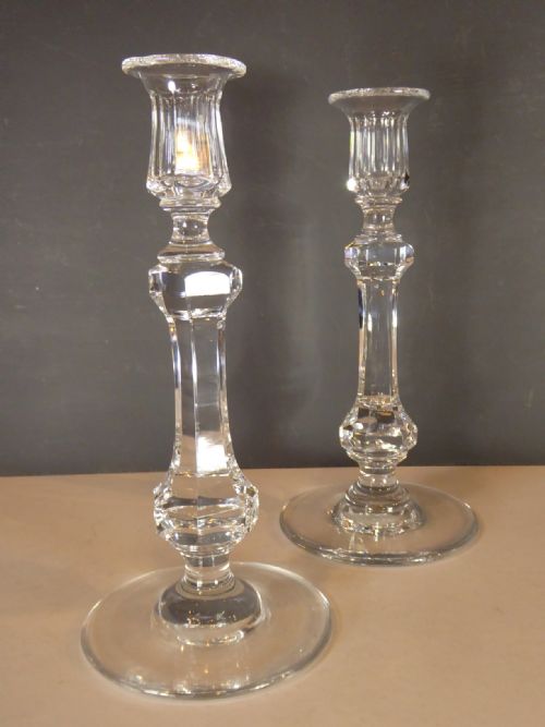 Pair of George III Glass Candlesticks