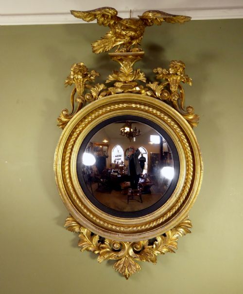 Regency Gilt Convex Mirror