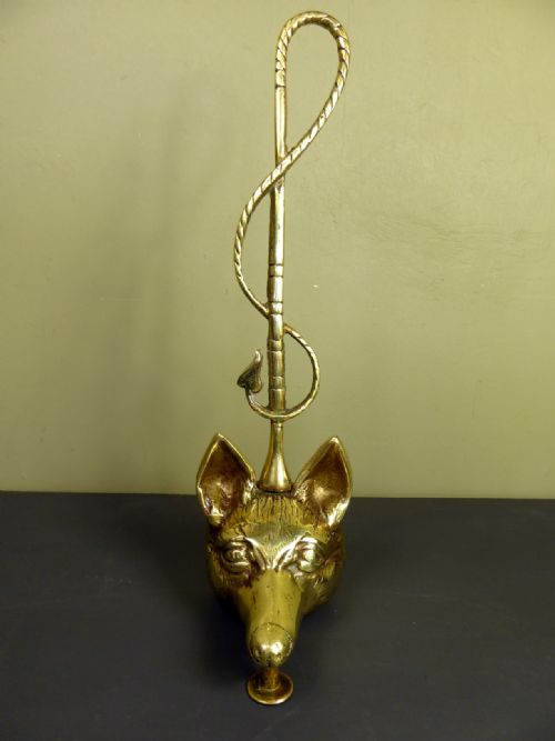 19th C Brass Door Porter, Door Stop