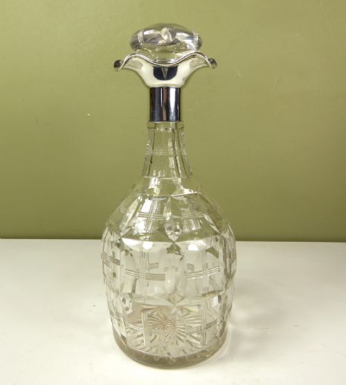 Silver Mounted Glass Decanter