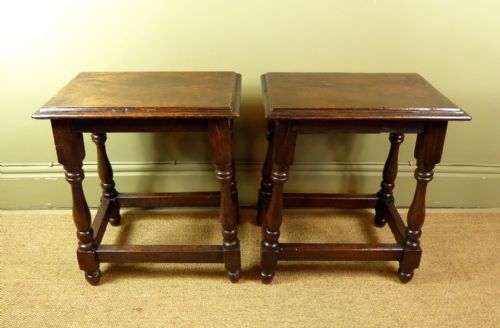 Pair of Oak Joint Stools