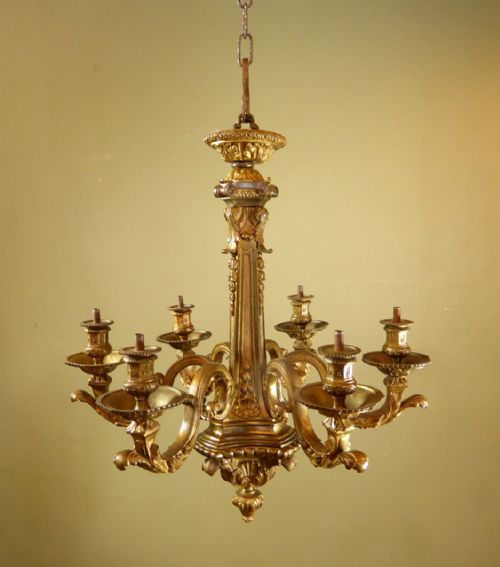 19th C Bronze Centre Light