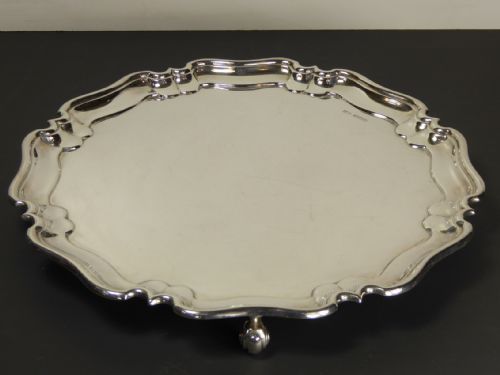 Solid Silver Salver by Atkins 1926