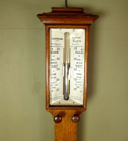 fig 1. 19TH C OAK STICK BAROMETER