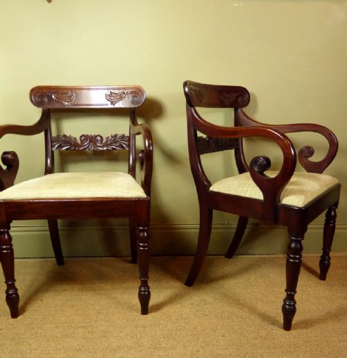 Pair of 19th C Mahogany Armchairs