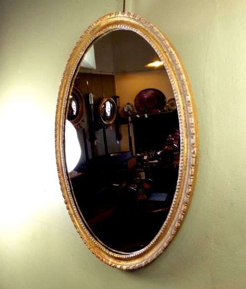 18th C Oval Gilt Wood Mirror