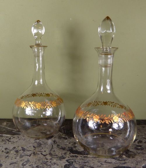 Pair of 19th C Decanters