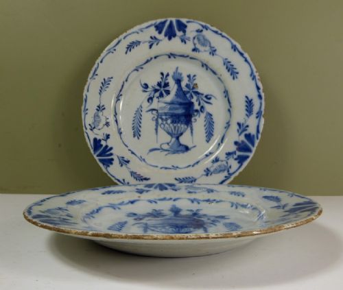 Pair of 18th C Delft Plates