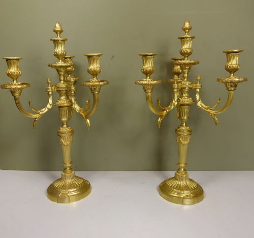 Pair of 18th C Gilt Candelabra
