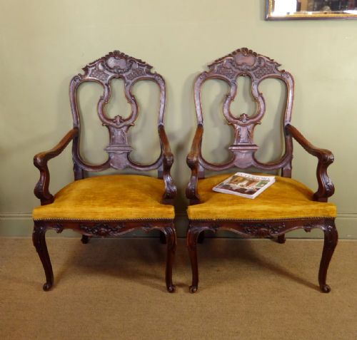Pair of Large Oak Armchairs
