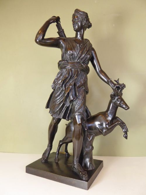 Large 19th C Bronze of Diana